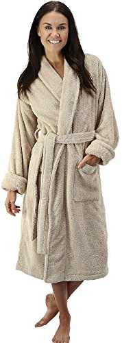 Egyptian Women's and Men's Bathrobe Cotton Beige Terry Towel in 12 colours Sizes S/M/L/XL Fast Delivery
