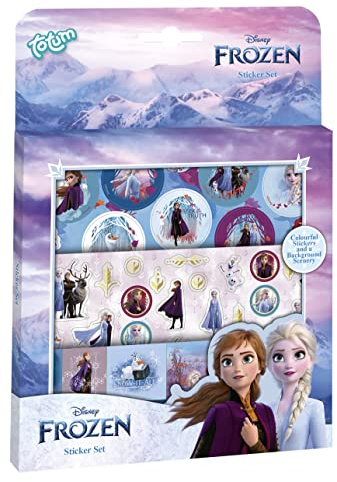 Disney Frozen II Stickerset: 3 Stickerbögen mit zauberhaften Motiven von Anna & Elsa, Olaf inkl. Landschaftsmotiv Mehrfarbig - Ideal für Scrapbooking