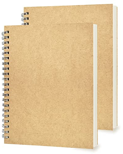 Ykimok 2 Pack College Ruled Notebook, Soft Yellow Cover Spiral Notebook, Memo Notepad Sketchbook, Students Office Business Diary Spiral Book Journal,100 Pages, 50 Sheets, 7.48 x 5.11 Inch