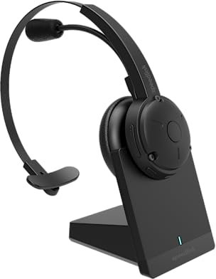 SPEEDLINK SONA Pro Bluetooth Headset – sehr leichtes Mono Headset mit Mikrofon und Noise-Cancelling, mit Ladestation für Büro und Homeoffice, Anschluss kabellos Bluetooth oder USB Kabel, schwarz