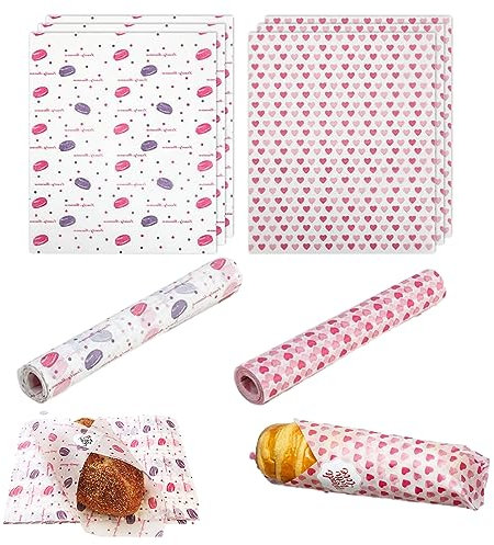 100 Papier D'emballage Alimentaire Anti Graisse Alimentaire Ecologique Deli Papier à pain anti-adhésif pour hamburgers pizza sandwichs viande burger sulfurisé découpé