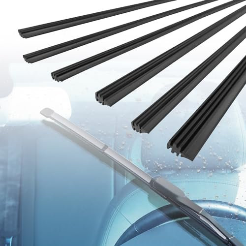 6 Pezzi Gomma Tergicristallo,Gomma Di Ricambio Universale Per Tergicristalli,Ricariche Per Spazzole Tergicristallo,Compatibile Con Tutti i Tergicristalli, Tagliabile (800mm)