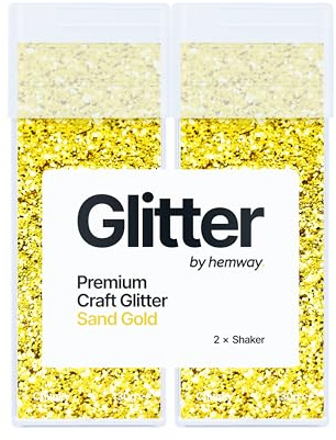 Hemway Craft Glitter Shaker Sand Gold 130g x2 Pack Chunky