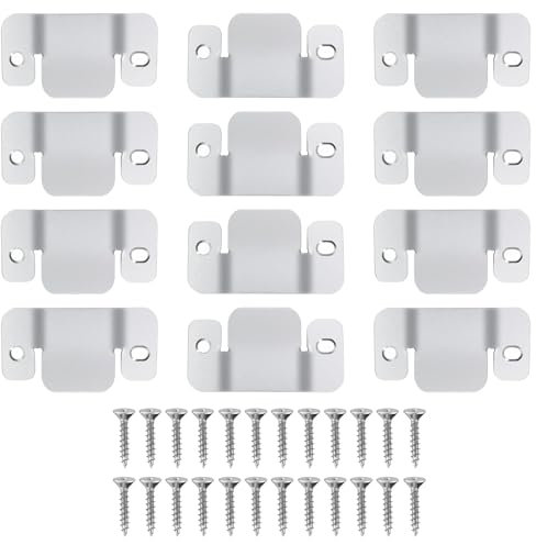 Lot de 12 connecteurs emboîtables pour canapé - Supports de montage encastrés - Connecteur d'angle en métal pour canapé sectionnel - Support de connecteur universel avec vis (4,5 x 1,8 cm)