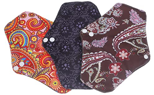 Ipetboom 3piezas Compresas Higiénicas Femeninas Reutilizables Protección Para Ropa Interior Duraderas y Prácticas