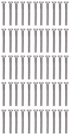 Mavaol 50 Pack M3 Stainless Steel Flat Cheese Head Screws Corrosions Accuracy Design for Small Machinery, Household, and Toy Use (M3*25)