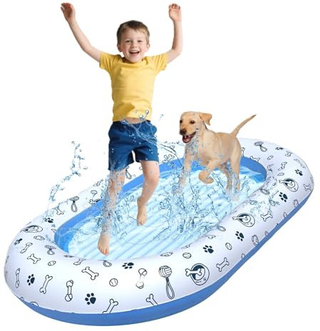 Galleggiante Piscina per Cani, SilverChry 140*90*20cm Zattera per Cani, Amaca Galleggiante per Cani, Galleggiante per Piscina per Animali Domestici, Zattera Galleggiante Gonfiabile Piscina per Cani