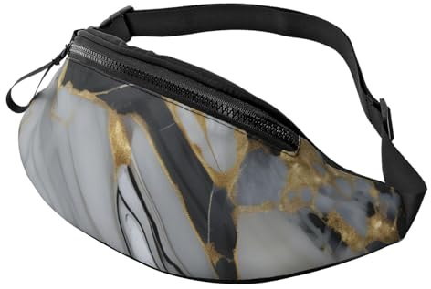Sac banane unisexe avec imprimé marbre de luxe pour les voyages, les occasions sportives et décontractées
