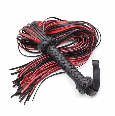48cm Premium Suede Flogger Horse Whip for Horse Training Crop Whip Suede or Leather Covered Handle with Wrist Strap(Color1)
