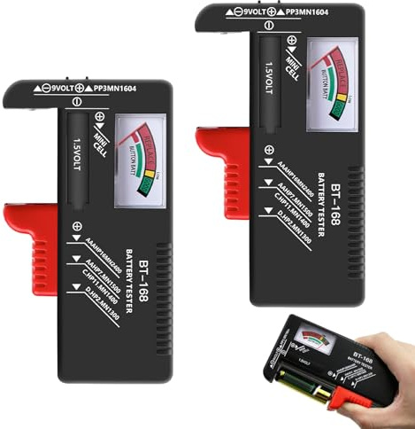 Tester Batterie Tutte le batterie, 2 pezzi Tester de Pil es, Tes teur P iles, Teste ur P ile, Ce produit peut être utilisé sans source d'alimentation ni pil es, BT-168D, pour Maison et Bureau.