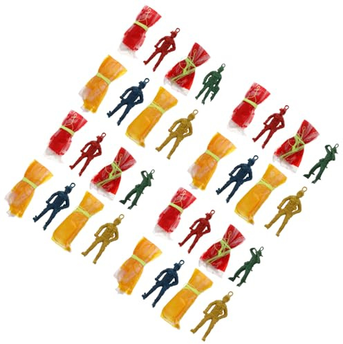 WEKAMOS 30 Pieces Parachute Soldiers Set, Plastic Mini Flying Parachute Figures for Outdoor Play, Timeless Nostalgic Throwing with Random Colors Random Color