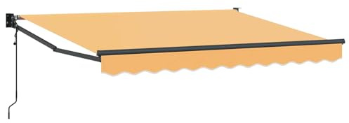Roanoer Toldo con brazo articulado extensible 3 x 2,5 m de arena | Toldo manual de poliéster y metal resistente para terraza y balcón | Toldo con manivela 165 cm