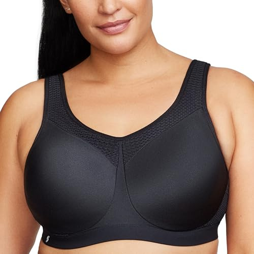 Glamorise Femme Impact +++ Sans Coutures Armature #9066 Soutien gorge de sport, Noir, 115F EU