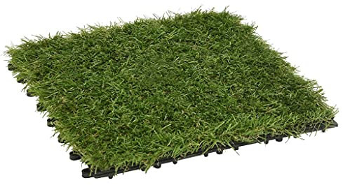 vidaXL 22x Carreaux de Gazon Artificiel Pelouse Artificielle Gazon Synthétique Patio Terrasse Balcon Extérieur Jardin Arrière-cour Vert 30x30 cm