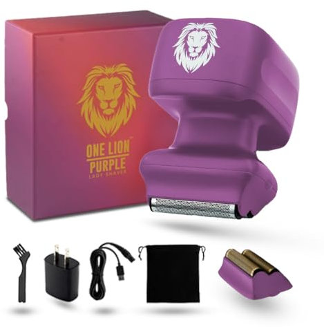 One Lion Purple Pro Shaver for Women | Flawless Hair Removal | Electric Shaver with Stepped Twin foil Technology| Gift for Her