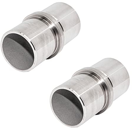 Conector de tubo, manguito de conexión, manguito de conexión, 2 pasamanos, diámetro de 33,7 mm, tubo redondo, conexión, construcción de pasamanos, escaleras, acero inoxidable, V2A PRIOStahl