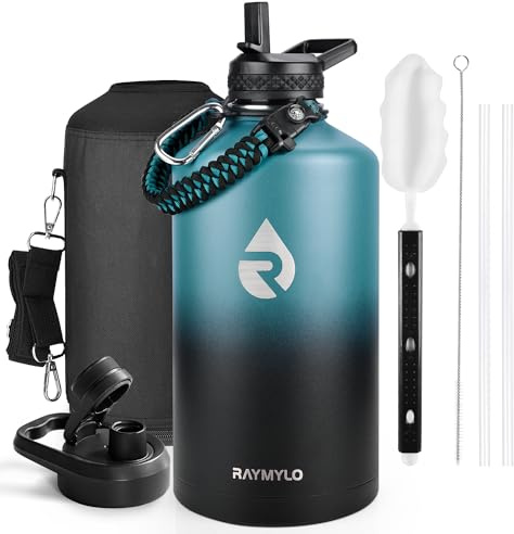 RAYMYLO One Gallon Water Bottle Insulated 128 oz, Stainless Steel