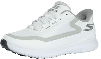 Skechers Homme Slip-Ins: Go Golf Flight Spikeless Lace Up Mesh Sneakers for Men Slip-in ENTRAINEUSE, White/Gray, 45.5 EU