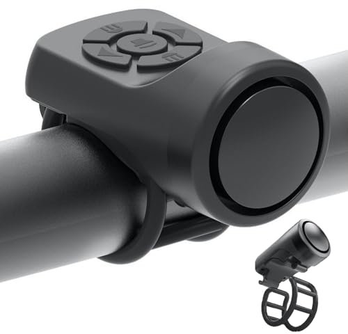 Electric Bike Horn,IPX‑4 Waterproof Electronic Bicycle Horn,Cycling Bicycle Scooter Horn with 4 Sound Modes,Bicycle Alarm Bell,for Mini E-Bells,Bike Handlebar Bells Adult