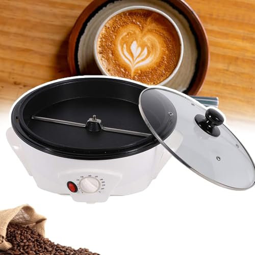 pedenencelia 1200w Coffee Roaster Machine,Electric Coffee Bean Roaster,Roast Raw Coffee Beans,Soybeans,Peanuts/Equipped With A Rotating Rod/0-240℃/4 Ventilation Holes,Home Coffee Roaster