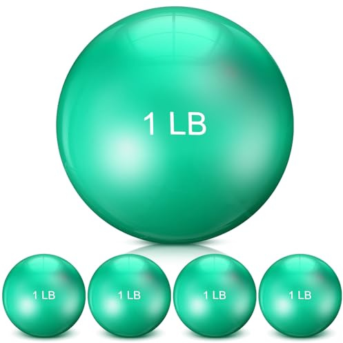 Seenelling 4 Pcs Weighted Toning Balls for Exercise Weighted Exercise Soft Medicine Balls for Gym, Pilates, Yoga, Balance, Flexibility