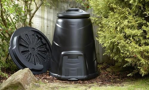 IPL - Convertitore per compostaggio domestico da 220 litri e piastra di base, coperchio a pressione antivento e portello laterale extra largo. 100% riciclabile, 100% prodotto nel Regno Unito