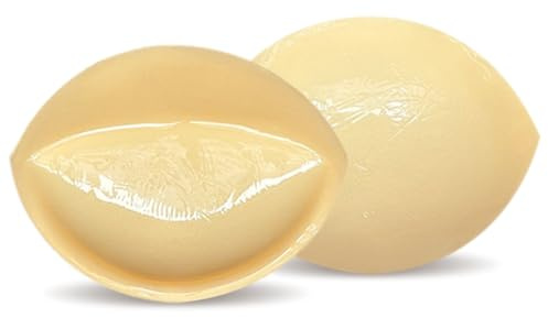 Demi Cup Boost Inserts Double-Sided Sticky Bra Pads, Backless Push Up Invisible Bra Bikini Padding Strapless Swimsuit Balconette Sticky Inserts Abalone Sand Beige Small Fits A Cups, B Cups