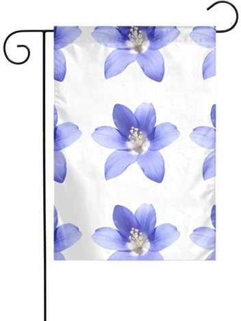 Drapeau de jardin de décoration de jardin 30,5 x 45,7 cm WHJSSF violet campanule image épaisse et résistante à l'usure pour pots de fleurs et pelouses de jardin