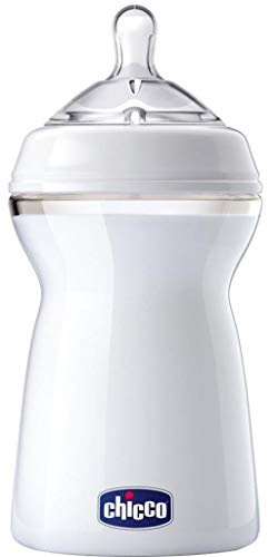 Chicco Natural Feeling Polypropylene 330ml Feeding Bottle + Silicone Teat, Elongated Tip, Fast Flow, for Age 6 Months +