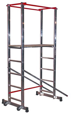 Escalux V18072 Echafaudage Aluminium 3.60m Hauteur de Travail, Gris