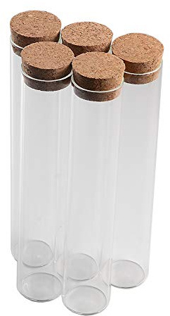 Glass Bottles Vials Jars Test Tube With Cork Stopper Empty 110ml Jars Glass Transparent Clear Bottles Corks 12units (110ml)