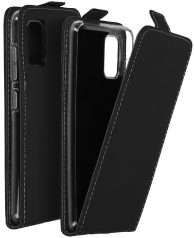 ACCEZZ Flipcase Hülle kompatibel mit Samsung Galaxy A41– Flip Case Tasche – Handytasche zum Aufklappen in Schwarz [1 Kartenfach, Magnetverschluss, Premium Kunstleder]