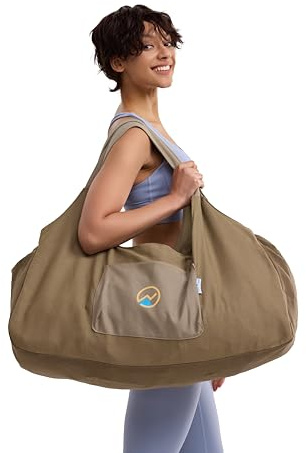 JoYnWell Grand Sac de Tapis de Yoga pour Tapis épais, Blocs et traversin avec Porte-Bouteille d'eau, Fermeture éclair intégrale, Sangles de Tapis, 3 Poches zippées – Sac de Yoga Durable