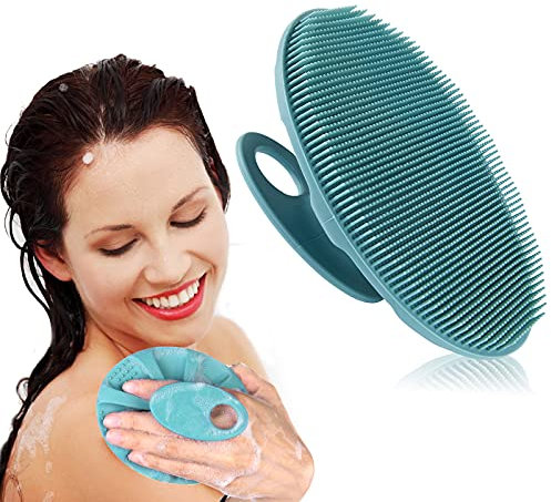 INNERNEED Weiche Körperreinigungsbürste aus Silikon, Duschschrubber, sanftes Peeling und Massage für alle Hauttypen (dunkelgrün)