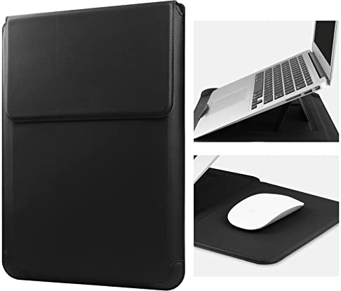 HoYiXi 15 16 Zoll Laptop Hülle Tasche Kompatibel mit MacBook Pro 16 2021 & 2019/ASUS Vivobook 15/Huawei MateBook D15/HP 15.6 PC/MacBook Pro 15/Surface Laptop 3/Dell Acer Lenovo 15'' PC, Schwarz