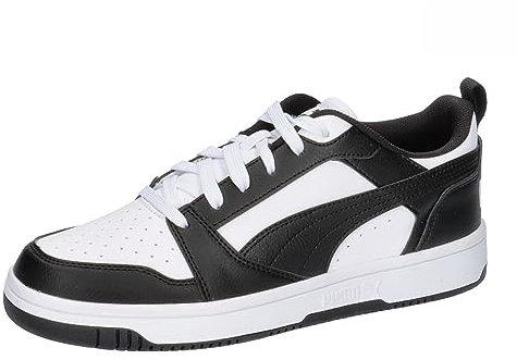 PUMA Unisex Kinder Rebound V6 Lo Jr Sneaker, Puma White Puma Black, 37 EU