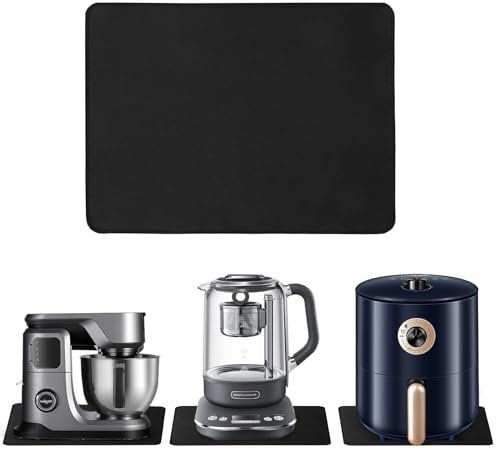 Bocguy Kaffeematte Saugfähig 35 x 30cm, Abtropfmatte Geschirr, Saugfähige Abtropfmatte, Quick Dry Coffee Mat, Kompatibel mit Kaffeemaschinen, Mixern (Schwarz)