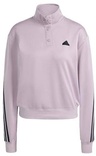 Adidas Donna Iconic Wrapping 3-Stripes Snap Track Jacket, preloved Fig/Black, XL