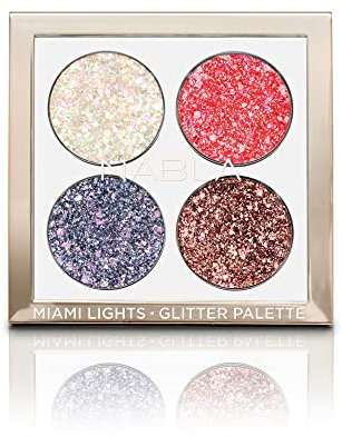 NABLA Miami Lights Glitter Palette Augenpalette 4 Farbtöne Glitzer Hybridformel mit mehrdimensionalen Glitzer-Mix
