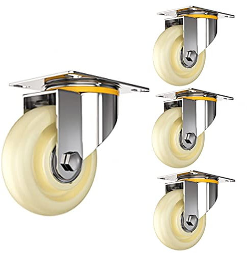 Ruedas giratorias 4 piezas, ruedas de repuesto industriales de bricolaje, ruedas giratorias de servicio pesado, ruedas de transporte de goma, para aparatos de equipos de muebles, carros, 3