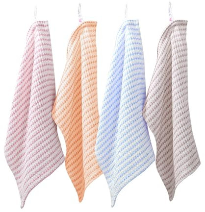 Panno per la pulizia in fibra di bambù ad alta densità, pulizia della cucina senza detersivo, morbido e assorbente senza pelucchi, facile da pulire, macchie di olio si separano dall'acqua, 35 cm x 25