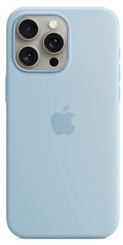 Apple iPhone 15 Pro Max Silicone Case with MagSafe - Light Blue ​​​​​​​
