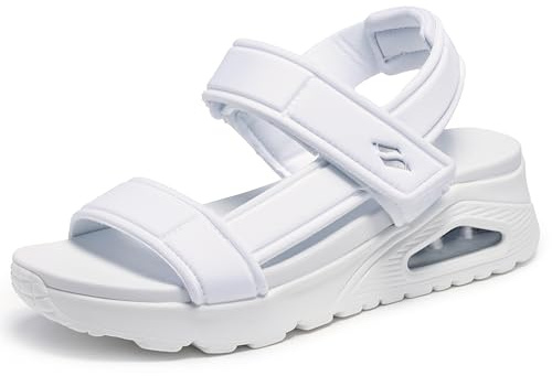 Skechers - UNO SUMMER STAND2, Sandalia Mujeres, White,