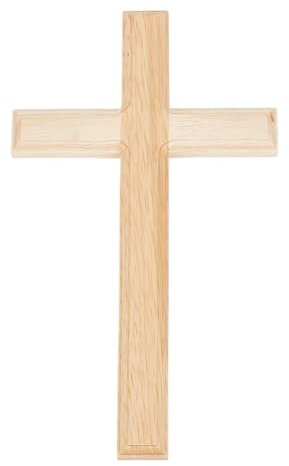 HOBBIESAY Wall Hanging Cross Decoration - Wooden Cross Ornament for Home, Christian Weddings, Party Gift & Meditation Decor - 30.2x17.5cm
