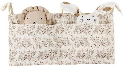 MOPZIJA babybett organizer，Babybett Organizer Hängend, Babybett Aufbewahrungstasche, Verstellbarer Organizer,Kinderzimmer Bett Organizer Zum Aufhängen,wickelorganizer,himmelstange babybett