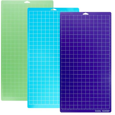 QWORK® 3 Piezas Tapete de Corte 30,5 x 61 cm, Light, Standard & Strong Grip Alfombrilla Corte de Repuesto, Compatible con Cricut Maker/Explore Air 2