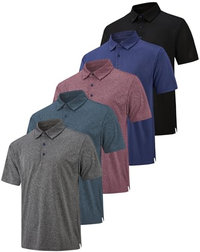 Polo Shirts for Men Dry Fit Performance Short Sleeve Golf Polo Shirts (US, Alpha, Large, Regular, Regular, A05)