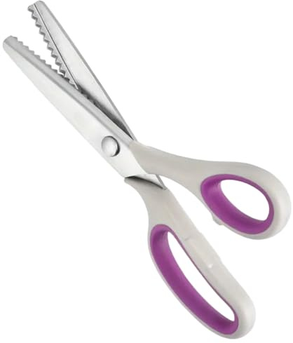 Forbici dentellatrici, forbici a zigzag in acciaio inossidabile Cesoie dentellatrici con manico antiscivolo, per tessuto carta pelle seta denim, tessuto