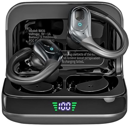 HAOYUYAN Auriculares inalámbricos Bluetooth 5.4, Earbuds de cancelación de Ruido con Tiempo de reproducción de 75 Horas, Pantalla de alimentación led, Auriculares Impermeables IPX7
