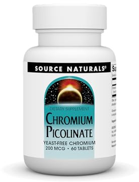 Source Naturals Chromium Picolinate, Yeast Free Chromium, 200 mcg - 60 Tablets